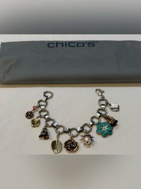 CHICO'S NEW Spring Flower CHARM BRACELET NEW W/OUT TAGS